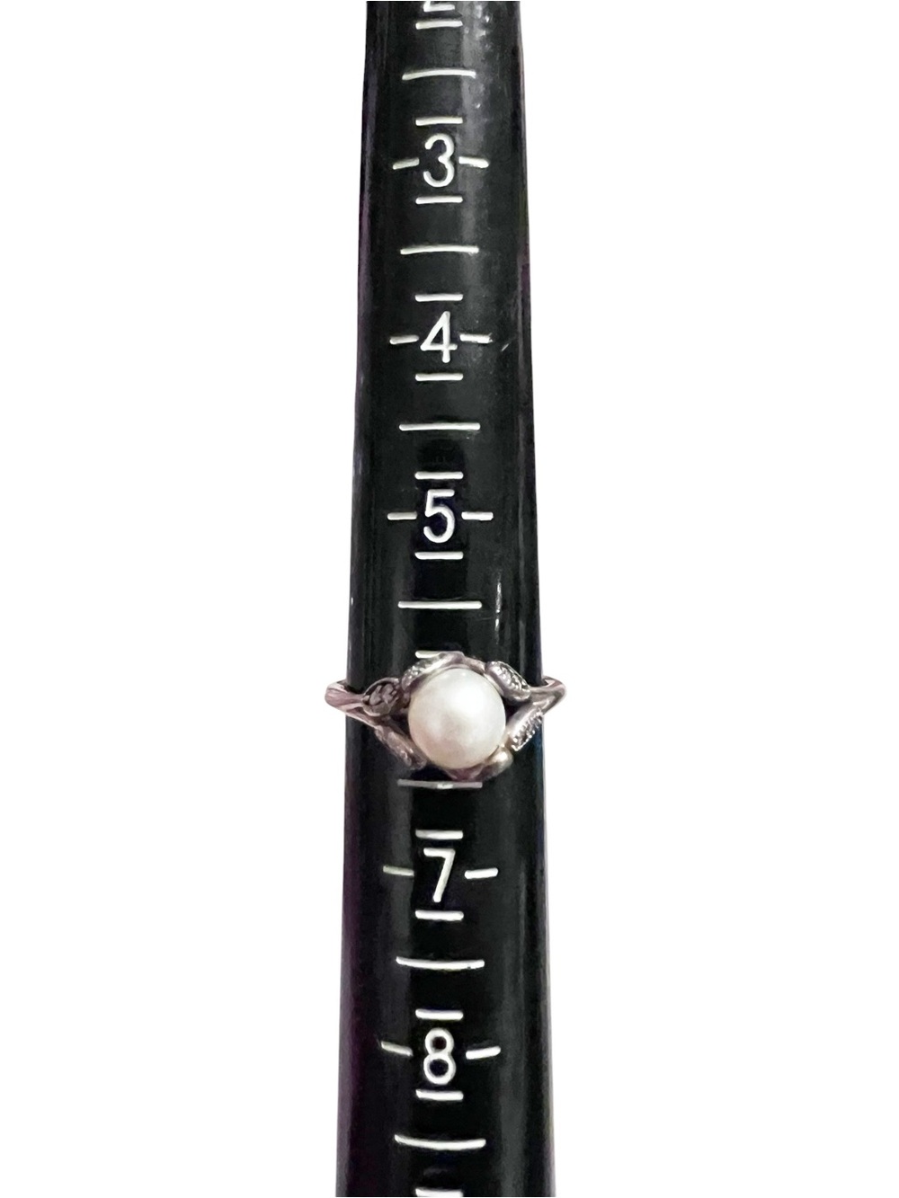 Pandora Sterling Silver Ring with White Pearl Size 6